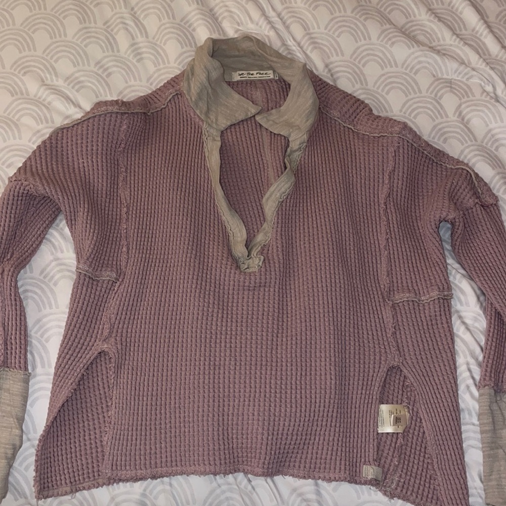 Free People Thermal Cropped Shirt